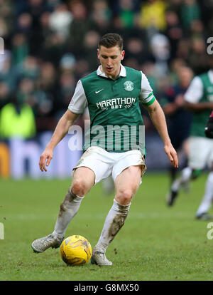 Hibernian Paul Hanlon während des William Hill Scottish Cup, fünftes Spiel im Tynecastle Stadium, Edinburgh. Stockfoto