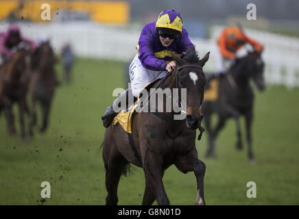 Agrapart unter Lizzie Kelly führt das Feld nach Hause, um die Betfair Handicap-Hürde während des Betfair Super Saturday auf der Rennbahn Newbury zu gewinnen. DRÜCKEN SIE VERBANDSFOTO. Bilddatum: Samstag, 13. Februar 2016. Siehe PA Story RACING Newbury. Bildnachweis sollte lauten: Julian Herbert/PA Wire. Stockfoto