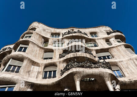 Casa Milà, entworfen von Antoni Gaudí, 1912, Barcelona, Katalonien, Spanien, Europa Stockfoto