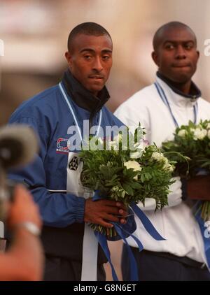 Leichtathletik - sechste IAAF World Championships - Athen 1997 - Männer 110m Hürden Stockfoto