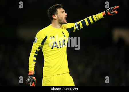 Manchester City / Tottenham Hotspur - Barclays Premier League - Etihad Stadium. Tottenham Hotspur-Torwart Hugo Lloris Stockfoto