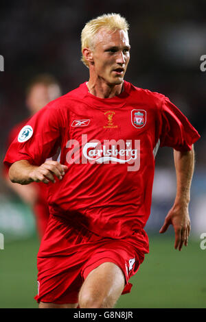 Fußball - UEFA Super Cup - Liverpool / CSKA Moskau - Stade Louis II. Sami Hyypia, Liverpool Stockfoto