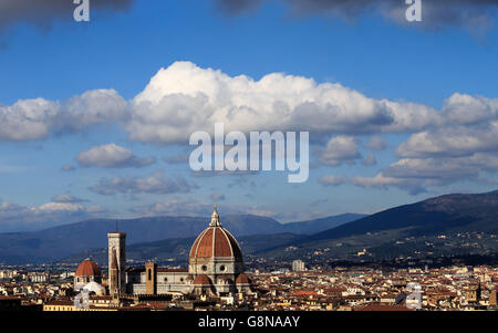 Der Dom, die Kathedrale Santa Maria dei Fiore in Florenz, Italien. Stockfoto