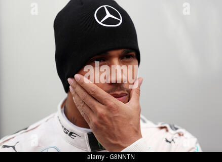 2016 Tests - erster Tag - Circuit de Catalunya. Mercedes Lewis Hamilton während des ersten Testtages auf dem Circuit de Catalunya, Barcelona. Stockfoto