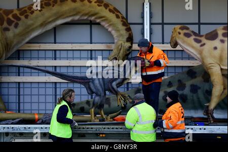 Dinosaurier-Lieferung im Port Lympne Wild Animal Park Stockfoto