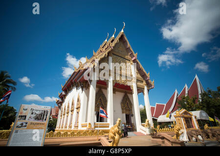 der Wat Burapharam Tempel in der Stadt Surin im Isan in Thailand. Stockfoto