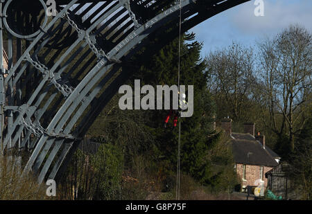 Eisenbrücke Naturschutzprojekt Stockfoto