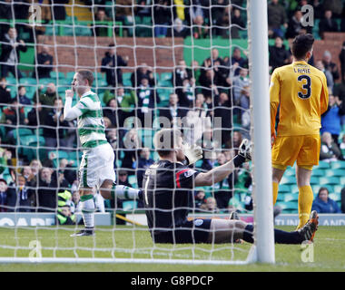 Celtic Leigh Griffiths feiert Scoring seiner Seiten erstes Tor während der William Hill Scottish Cup, Quarter Final Spiel in Celtic Park, Glasgow. Stockfoto