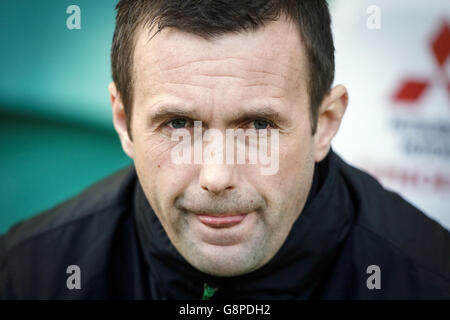 Celtic gegen Greenock Morton - William Hill Scottish Cup - Viertelfinale - Celtic Park. Celtic Manager Ronny Deila beim William Hill Scottish Cup, Quarter Final Match im Celtic Park, Glasgow. Stockfoto