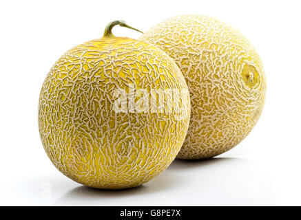 Melone-Obst auf weißem Hintergrund Stockfoto