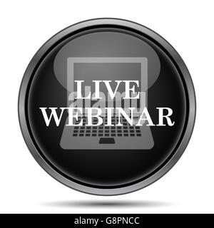 Live-Webinar-Symbol. Internet-Button auf weißem Hintergrund. Stockfoto