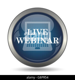 Live-Webinar-Symbol. Internet-Button auf weißem Hintergrund. Stockfoto