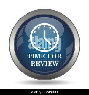 Zeit für Beitrag-Symbol. Internet-Button auf weißem Hintergrund. Stockfoto