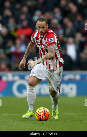 Stoke / Aston Villa - Barclays Premier League - Britannia Stadium. Marko Arnautovic von Stoke City Stockfoto