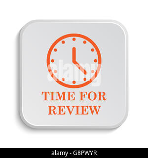Zeit für Beitrag-Symbol. Internet-Button auf weißem Hintergrund. Stockfoto