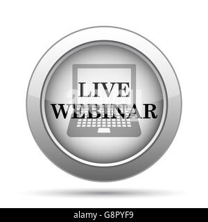 Live-Webinar-Symbol. Internet-Button auf weißem Hintergrund. Stockfoto