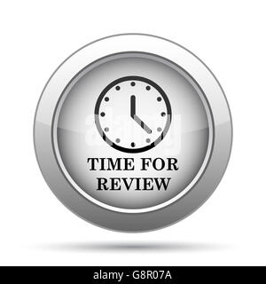 Zeit für Beitrag-Symbol. Internet-Button auf weißem Hintergrund. Stockfoto