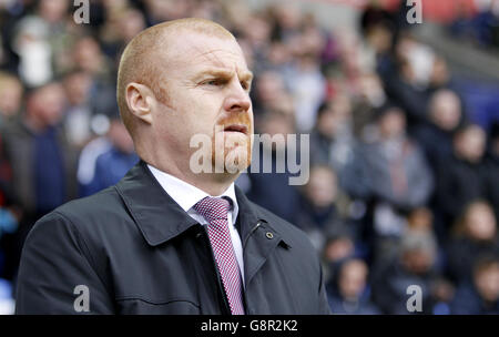 Bolton Wanderers gegen Burnley - Sky Bet Championship - Macron Stadium. Burnley-Manager Sean Dyche vor dem Spiel. Stockfoto