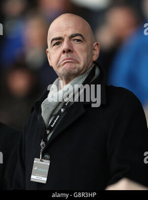 FIFA-Präsident Gianni Infantino beim Spiel der Barclays Premier League im Liberty Stadium, Swansea. Stockfoto