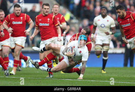 England gegen Wales - 2016 RBS Six Nations - Twickenham Stadium. Der englische Jack Nowell in Aktion während des RBS Six Nations-Spiels 2016 im Twickenham Stadium, London. Stockfoto