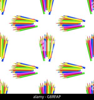 Bunte Bleistifte nahtlose Muster Stock Vektor
