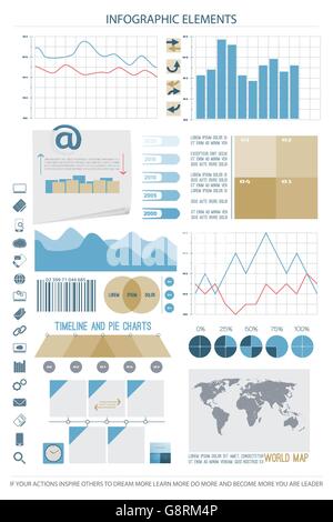 Infografik-Elemente, Web-Technologie-Symbole. Vektor Timeline Option Graph, Erinnerung bar Codesymbol. Kreisdiagramm Info-Grafik-Symbol. Stock Vektor