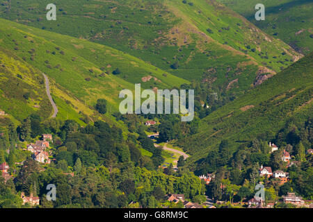 Suche in Carding Mill Valley in Kirche Stretton bekräftige Stein in South Shropshire, England, UK. Stockfoto