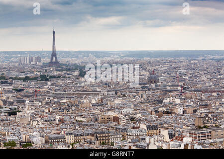 Weitwinkel-Ansicht von Paris, Frankreich Stockfoto