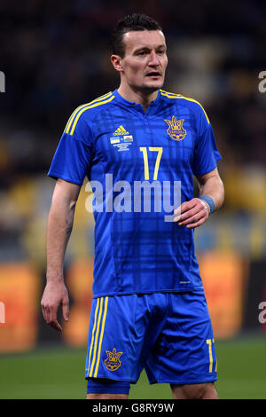 Ukraine - Wales - Internationale freundlich - NSC Olimpiyskiy. Artem Fedetskyi, Ukraine Stockfoto