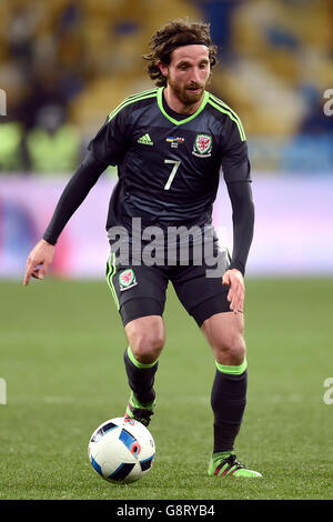 Ukraine - Wales - Internationale freundlich - NSC Olimpiyskiy. Joe Allen, Wales Stockfoto