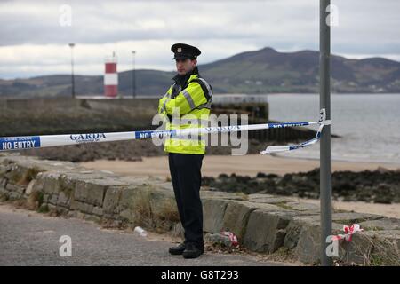 Buncrana Pier Unfall Stockfoto