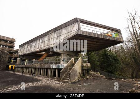 Eine Außenansicht des St. Peter's Seminary in Cardross, Argyll und Bute, da das verfiel Gebäude zu einem permanenten Kunstort werden soll, nachdem der Heritage Lottery Fund und Creative Scotland 4.2 Millionen Fördergelder zugesagt haben. Stockfoto