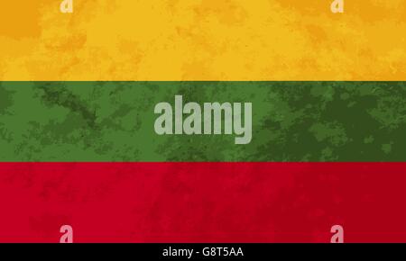 Wahren Proportionen Litauen Flagge mit Textur Stock Vektor