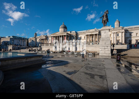 National Gallery und dem Trafalgar Square, London, Vereinigtes Königreich Stockfoto