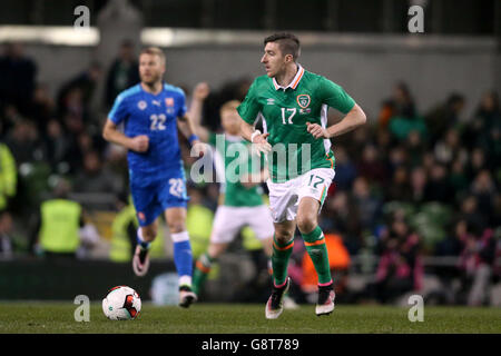 Stephen ward aus der Republik Irland in Aktion während eines Internationalen Freundschaftstadions im Aviva Stadium, Dublin. Stockfoto