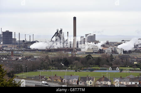 Das größte Stahlwerk Großbritanniens in Port Talbot, Südwales, das die indischen Eigentümer Tata verkaufen möchten. Stockfoto