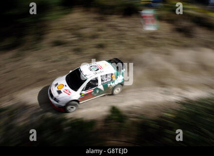 Der britische Colin McRae in Skoda Fabia während der Trawscoed-Etappe der Wales Rally GB in Brechfa, Wales, Freitag, 16. September 2005. DRÜCKEN SIE VERBANDSFOTO. Bildnachweis sollte lauten: David Davies/PA. Stockfoto