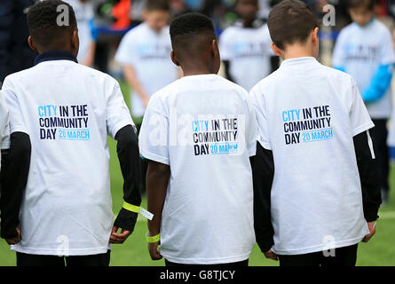 Manchester City gegen Manchester United - Barclays Premier League - Etihad Stadium Stockfoto