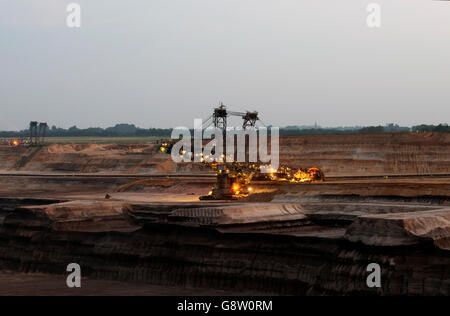 Eimer auf Rädern Bagger, Garzweiler Tagebau Braunkohle Bergwerk, Nordrhein-Westfalen, Deutschland. Stockfoto