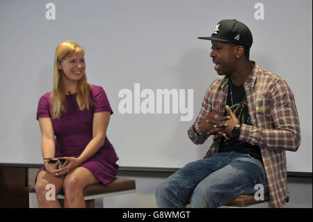 Laura Harding und Jamal Edwards, Gründerin von SBTV. Konferenz der European Alliance of News Agencies (EANA), Grange Tower Hotel, London. Stockfoto