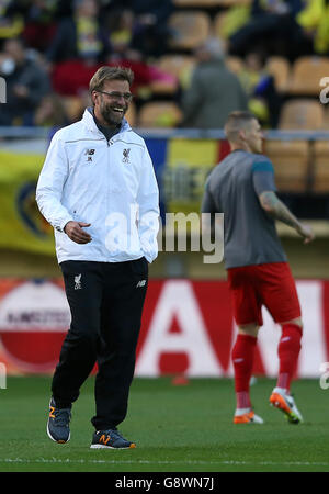 Liverpool-Manager Jürgen Klopp beim UEFA Europa League Halbfinale, First Leg Spiel im Estadio El Madrigal, Villarreal. Stockfoto