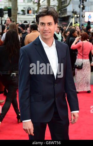 Edward Miliband bei der Florence Foster Jenkins Weltpremiere im Odeon Leicester Square, London. DRÜCKEN Sie VERBANDSFOTO. Bilddatum: Dienstag, 12. April 2016. Siehe PA Story SHOWBIZ Streep. Bildnachweis sollte lauten: Ian West/PA Wire Stockfoto