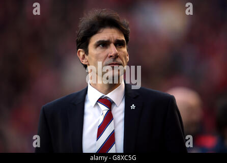 Middlesbrough-Manager Aitor Karanka während des Sky Bet Championship-Spiels in St. Andrew's, Birmingham. Stockfoto