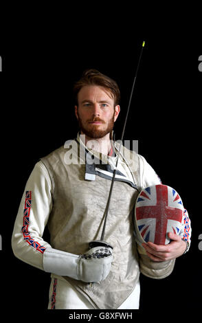 Fechten Olympia-Team Ankündigung - British Fechten Elite Trainingscenter Stockfoto