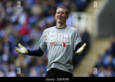 Lesung gegen Preston North End - Sky Bet Championship - Madejski Stadium. Sheffield Mittwoch Torwart Chris Kirkland Stockfoto