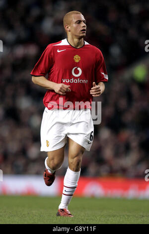 Bibliotheksdatei vom 08/01/2005 von Manchester United's Wes Brown. Brown wurde für eine Rückkehr des ersten Teams in Manchester United Carling Cup Clash mit Barnett am 26. Oktober, Montag, 10. Oktober 2005, eingedenkt. Siehe PA Geschichte SOCCER man United. DRÜCKEN Sie VERBANDSFOTO. Photo Credit sollte lauten: Phil Noble/PA. Stockfoto