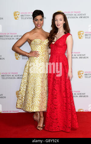 Olivier Grant (rechts) und Cush Jumbo bei den House of Fraser BAFTA TV Awards 2016 in der Royal Festival Hall, Southbank, London. Stockfoto