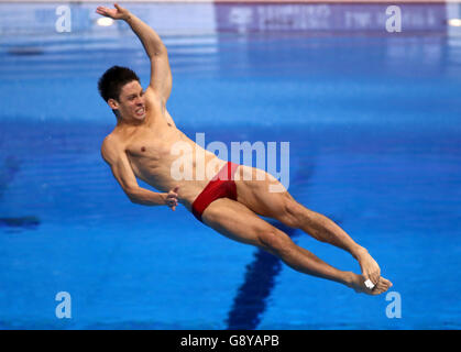 Die ukrainische Illya Kvasha tritt am zweiten Tag der Europameisterschaft im Londoner Wassersportzentrum in Stratford im 1-m-Männer-Springboard-Vorlauf an. DRÜCKEN SIE VERBANDSFOTO. Bilddatum: Dienstag, 10. Mai 2016. Sehen Sie sich die Geschichte von PA DIVING London an. Das Foto sollte lauten: John Walton/PA Wire. Stockfoto