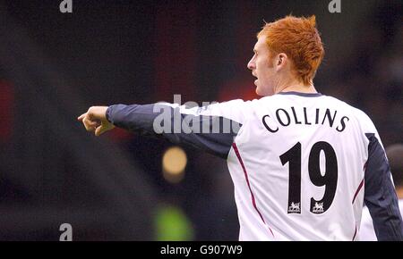 Fußball - FA Barclays Premiership - Liverpool / West Ham United - Anfield. James Collins von West Ham United Stockfoto