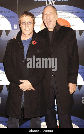 Roger Daltrey (L) und Pete Townshend of The Who, während der Vorstellung und Vorpremiere der DVD "The Who: Quadrophenia and Tommy Live with Special Guests", vom Curzon Mayfair im Zentrum von London, Mittwoch, 2. November 2005. DRÜCKEN Sie VERBANDSFOTO. Bildnachweis sollte lauten: Yui Mok/PA Stockfoto